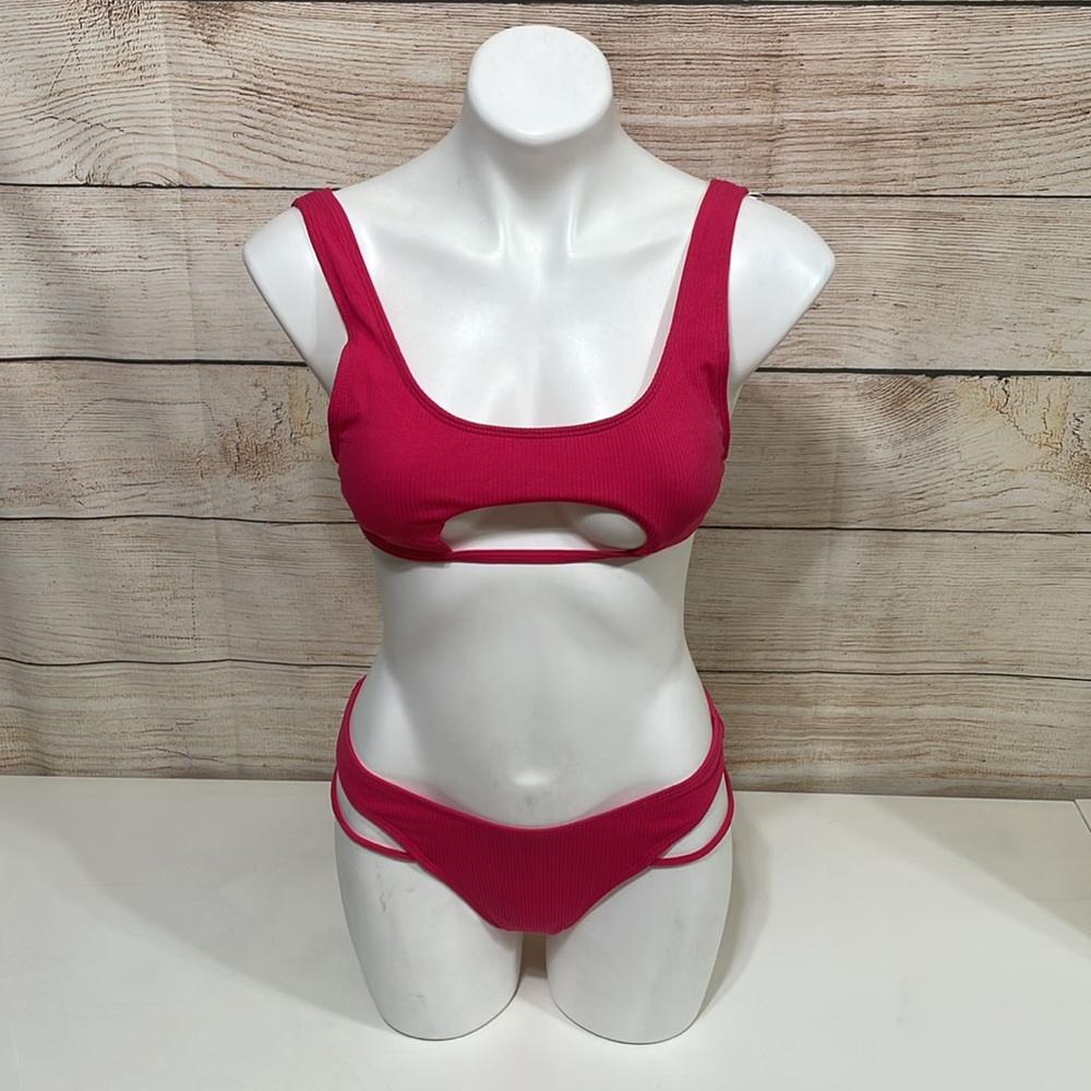 NWT SherryDc Sz S Pink Two Piece Bikini Swimsuit